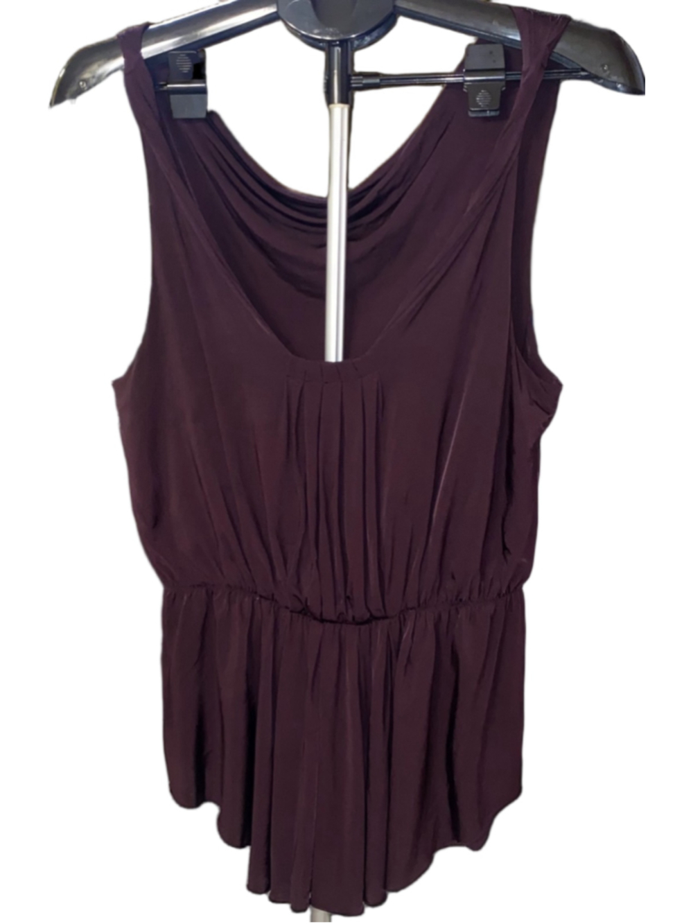 Deletta Anthropologie Plum Cowl Neck Peplum Top Sz S